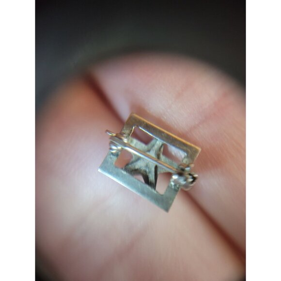 Order of Eastern Star Masonic Fraternity enamel silver vintage Pin Square Design - Picture 4 of 6